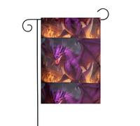 YYHWHJDE Bandiere da giardino stampate con drago Inferno viola, 30,5 x 45,7 cm, per decorazione da cortile, larghezza di posizione del palo di 3 cm (solo bandiera, asta non inclusa)
