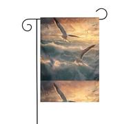 YYHWHJDE Bandiere da giardino stampate con gabbiano che vola sopra il mare, 30,5 x 45,7 cm, decorazione da cortile con larghezza di 3 cm (solo bandiera, asta non inclusa)
