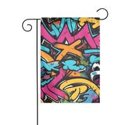 YYHWHJDE Bandiere da giardino stampate con graffiti skateboard, 30,5 x 45,7 cm, per decorazione da cortile, con asta larga 3 cm (solo bandiera, asta non inclusa)