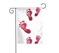 YYHWHJDE Bandiere da giardino stampate con impronte di rose rosse, 30,5 x 45,7 cm, per decorazione da cortile con larghezza di 3 cm (solo bandiera, asta non inclusa)