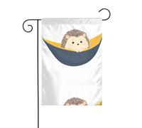 YYHWHJDE Bandiere da giardino stampate con piccolo riccio su amaca, 30,5 x 45,7 cm, per decorazione da cortile, larghezza di posizione del palo di 3 cm (solo bandiera, asta non inclusa)