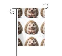 YYHWHJDE Bandiere da giardino stampate con piccolo riccio timido 30,5 x 45,7 cm, decorazione da cortile con larghezza di 3 cm (solo bandiera, asta non inclusa)