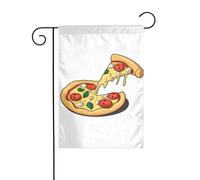 YYHWHJDE Bandiere da giardino stampate con pizza al formaggio, 30,5 x 45,7 cm, per decorazione da cortile con larghezza di 3 cm (solo bandiera, asta non inclusa)