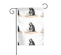 YYHWHJDE Bandiere da giardino stampate con scheletro e gabbiani sulla spiaggia, 30,5 x 45,7 cm, per decorazione da cortile con larghezza di 3 cm (solo bandiera, asta non inclusa)