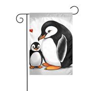 YYHWHJDE Bandiere da giardino stampate con scritta "I Love Penguins", 30,5 x 45,7 cm, per decorazione da cortile con larghezza di 3 cm (solo bandiera, asta non inclusa)