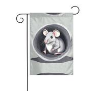 YYHWHJDE Bandiere da giardino stampate con topo nel buco, 30,5 x 45,7 cm, per decorazione da cortile con larghezza di 3 cm (solo bandiera, asta non inclusa)