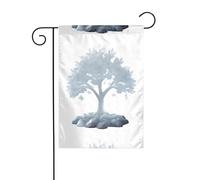 YYHWHJDE Bandiere da giardino stampate con un grande albero ricoperto di gelo, 30,5 x 45,7 cm, per decorazione da cortile, larghezza palo di 3 cm (solo bandiera, asta non inclusa)