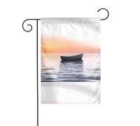YYHWHJDE Barca a vela sotto il sole al tramonto, stampa bandiera da giardino, decorazione per cortile, 30,5 x 45,7 cm, spessa moda