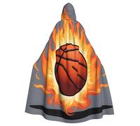 YYHWHJDE Basket On Fire Stampe Halloween Adulto Mantello Con Cappuccio Uomini E Donne Abbigliamento Mantello Gioco di Ruolo