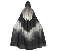 YYHWHJDE Bats in the Black Mist Picture Adult Halloween giacca con cappuccio mantello lungo partito mantello adatto per uomini e donne