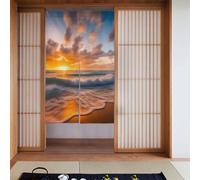 YYHWHJDE Beach Maui Hawaii Sunset Sea Waves Nuvole modello tenda due pezzi impiombato 86,4 x 142,2 cm tende in tessuto, divisorio in tessuto, liscio e non facilmente rugoso