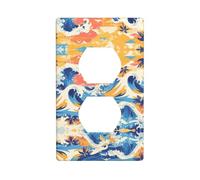 YYHWHJDE Beach Maui Hawaii Tramonto mare onde nuvole immagine doppia presa pannello elettrico piastra di copertura è infrangibile e durevole 11,4 x 7 cm