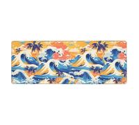 YYHWHJDE Beach Maui Hawaii Tramonto mare Onde Nuvole Immagine Extra Large Tappetino per Mouse Pad Computer Ufficio Antiscivolo Gaming Tastiera Ispessita Versione 30,5 x 80 cm