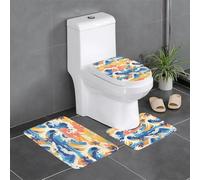 YYHWHJDE Beach Maui Hawaii tramonto mare onde nuvole immagine tre pezzi set di tappetini da bagno tappetini da bagno tappetini da bagno tappetini da doccia antiscivolo ad asciugatura rapida