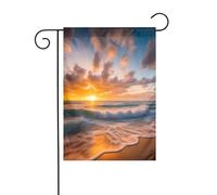 YYHWHJDE Beach Maui Hawaii Tramonto Mare Onde Nuvole Stampe Giardino Bandiera Esterna Cortile Decorazione Moda 30,5 x 45,7 cm