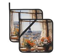 YYHWHJDE Beautiful Pylons in The Distance Prints - Set di 2 presine isolate quadrate da 20,3 x 20,3 cm, anti-scottatura e termoisolanti, impermeabili