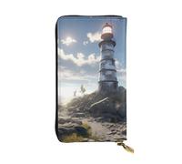 YYHWHJDE Beauty Lighthouse - Pochette lunga in pelle di qualità con stampa di faro, progettata per ragazze e donne alla moda, elegante, 19 x 10,5 cm, Nero , Taglia unica