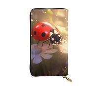 YYHWHJDE Bella coccinella stampata in pelle di qualità lunga pochette portafoglio progettato per ragazze e donne alla moda elegante 19 x 10,5 cm, Nero , Taglia unica