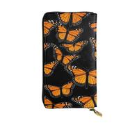 YYHWHJDE Bella farfalla monarca stampe portafoglio lungo pochette in pelle progettato per ragazze e donne alla moda elegante e personalizzato 19 x 10,5 cm, nero, taglia unica, Nero , Taglia unica