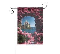 YYHWHJDE Bella isola con fiori modello asta bandiera giardino decorazione cortile esterno moda 30,5 x 45,7 cm
