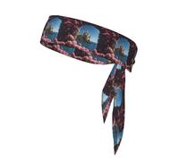 YYHWHJDE Bella isola con fiori Stampe Sport Foulard double face per donne e uomini regolabile per tutte le circonferenze della testa