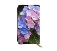 YYHWHJDE Bella ortensia Prints Portafoglio lungo pochette in pelle Progettato per ragazze e donne alla moda elegante e personalizzato 19 x 10,5 cm, nero, taglia unica, Nero , Taglia unica