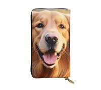 YYHWHJDE Bella pochette lunga in pelle di qualità con stampa Golden Retriever per ragazze e donne alla moda, elegante, 19 x 10,5 cm, Nero , Taglia unica
