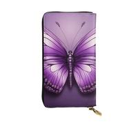 YYHWHJDE Bella pochette lunga in pelle viola con farfalla artistica progettata per ragazze e donne alla moda elegante e personalizzata 19 x 10,5 cm, nero, taglia unica, Nero , Taglia unica