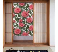 YYHWHJDE Bella rosa rose stampa tenda due pezzi impiombato 86,4 x 142,2 cm tessuto tende, divisori per stanze da appendere tra le stanze, alle porte