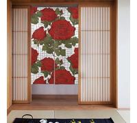 YYHWHJDE Bella rosa rossa stampa tenda due pezzi impiombato 86,4 x 142,2 cm tende in tessuto, divisorio da appendere tra le stanze, alle porte
