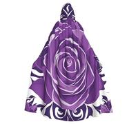 YYHWHJDE Bella rosa viola Stampe Halloween Adulto Mantello con Cappuccio per Feste e Costumi