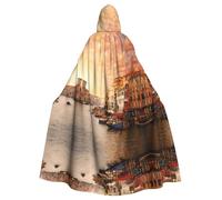 YYHWHJDE Bella Venezia Canal View Stampe Mantello con Cappuccio - Lungo Poliestere Coperta per Cosplay & Halloween