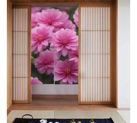 YYHWHJDE Bellissimi fiori rosa modello tenda due pezzi impiombato 86,4 x 142,2 cm tende in tessuto, divisorio in tessuto, liscio e non facilmente rugoso