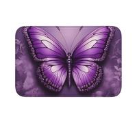 YYHWHJDE Bellissimo tappetino antiscivolo e ispessito con immagine di farfalle viola, adatto per bagni, camere da letto, tappetini lavabili 40,6 x 61 cm