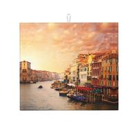 YYHWHJDE Bellissimo tappetino scolapiatti da cucina con stampa di Venezia Canal View, in microfibra, assorbente, per piatti, antiscivolo, strato ad asciugatura rapida con costruzione durevole