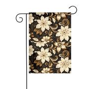 YYHWHJDE Bianco Sette Petali Fiore Immagine Giardino Bandiera Esterna Cortile Decorazione Doppio Lato 30,5 x 45,7 cm