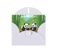 YYHWHJDE - Biglietto d'auguri bianco con due simpatici panda, perfetto per San Valentino, anniversario di matrimonio e inviti per feste