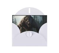 YYHWHJDE Biglietto d'auguri bianco con lupo mannaro modello HD per Natale, compleanno dei bambini, San Valentino e invito per feste