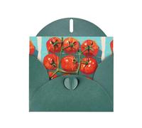 YYHWHJDE - Biglietto d'auguri con stampa di piccoli pomodori nella tasca a rete, 15 x 10 cm, design unico e alla moda per varie occasioni