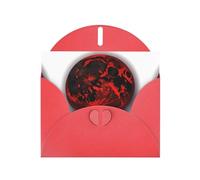YYHWHJDE - Biglietto d'auguri rosso con immagine rara di luna di sangue, perfetto per San Valentino, anniversario di matrimonio e inviti per feste