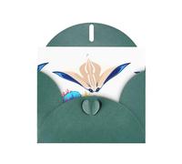 YYHWHJDE Biglietto d'auguri verde scuro Manta ray accanto al motivo corallo colorato per Natale, compleanno dei bambini, San Valentino e invito alla festa