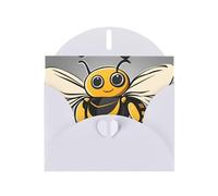 YYHWHJDE Biglietto di auguri bianco carino giallo ape modello per Natale, compleanno dei bambini, San Valentino e invito per feste