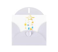 YYHWHJDE Biglietto di auguri bianco con bellissimo motivo di campanelli a vento a forma di stella, per feste di compleanno e inviti