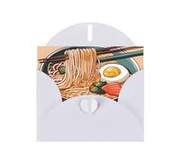 YYHWHJDE Biglietto di auguri bianco con delizioso motivo ramen dolce per Natale, compleanno dei bambini, San Valentino e invito per feste