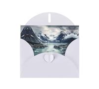 YYHWHJDE Biglietto di auguri bianco con fiordo glaciale, motivo Alaska, per feste di compleanno