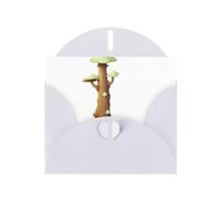 YYHWHJDE Biglietto di auguri bianco con fungo sul tronco d'albero, per Natale, compleanno dei bambini, San Valentino e invito per feste