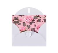 YYHWHJDE Biglietto di auguri bianco con grazioso motivo di rose rosa, per Natale, compleanno dei bambini, San Valentino e inviti per feste