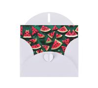 YYHWHJDE Biglietto di auguri bianco con motivo anguria per Natale, compleanno dei bambini, San Valentino e invito per feste