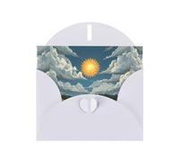 YYHWHJDE Biglietto di auguri bianco con motivo "Il sole nel cielo", perfetto per San Valentino, anniversario di matrimonio e inviti per feste