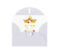 YYHWHJDE Biglietto di auguri bianco con motivo mela e stelle, per inviti a feste di compleanno